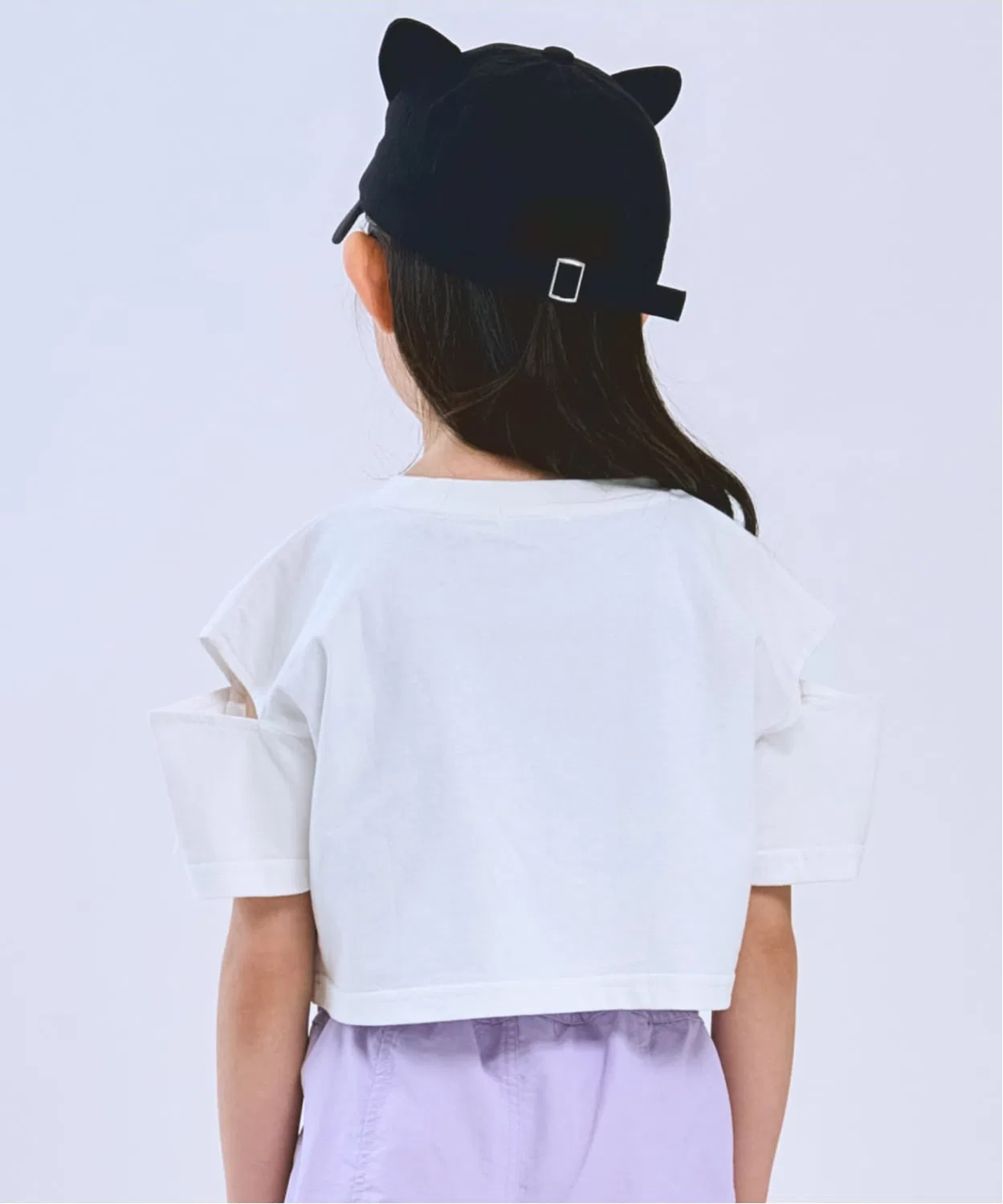 Детская футболка с открытыми плечами и майкой в комплекте, модель Cherry Pink, minimal, Cherry Pink — фото 4