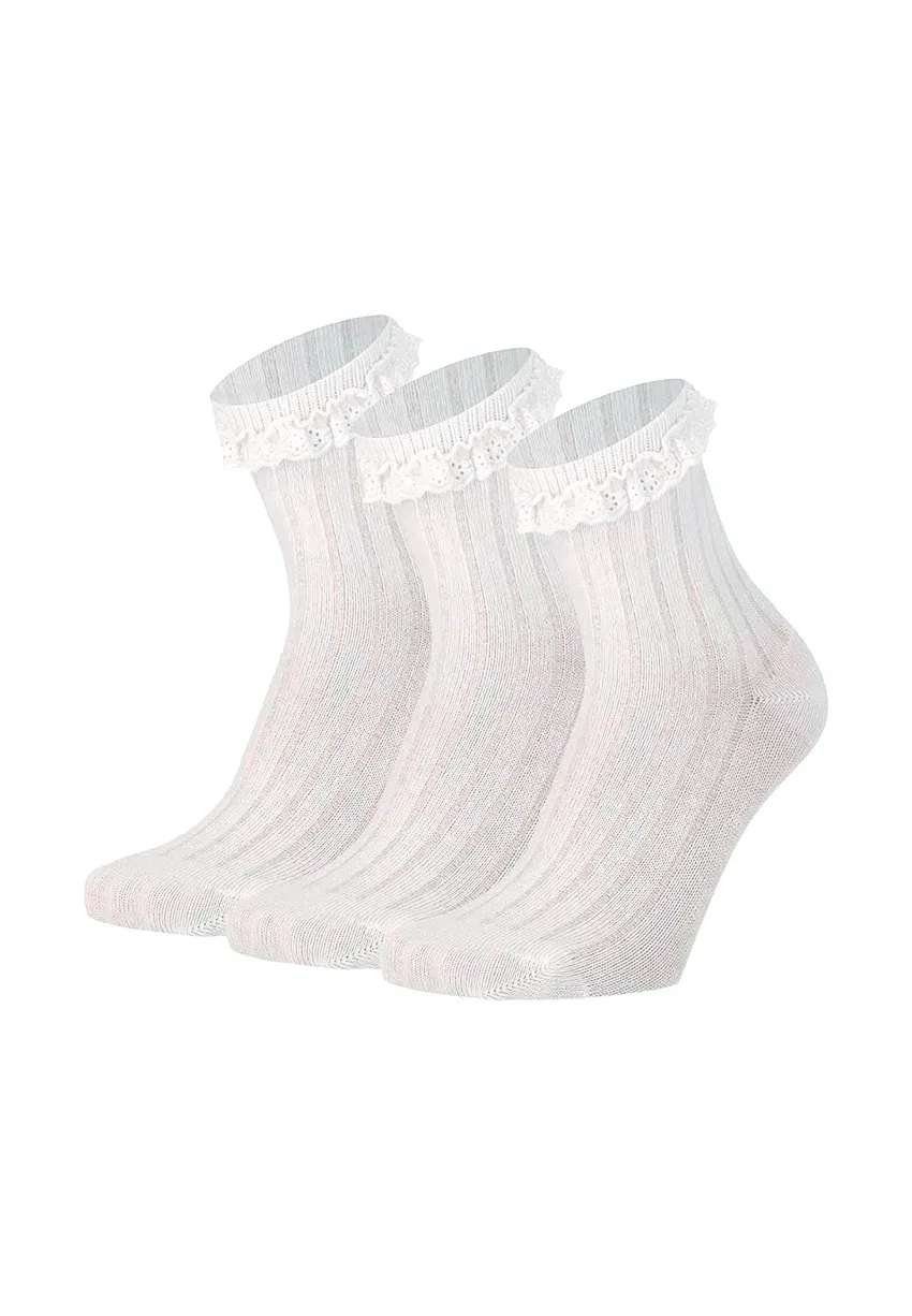Socken mit rüschen - упаковка из 3 шт. - носки Yuhu, Weiß