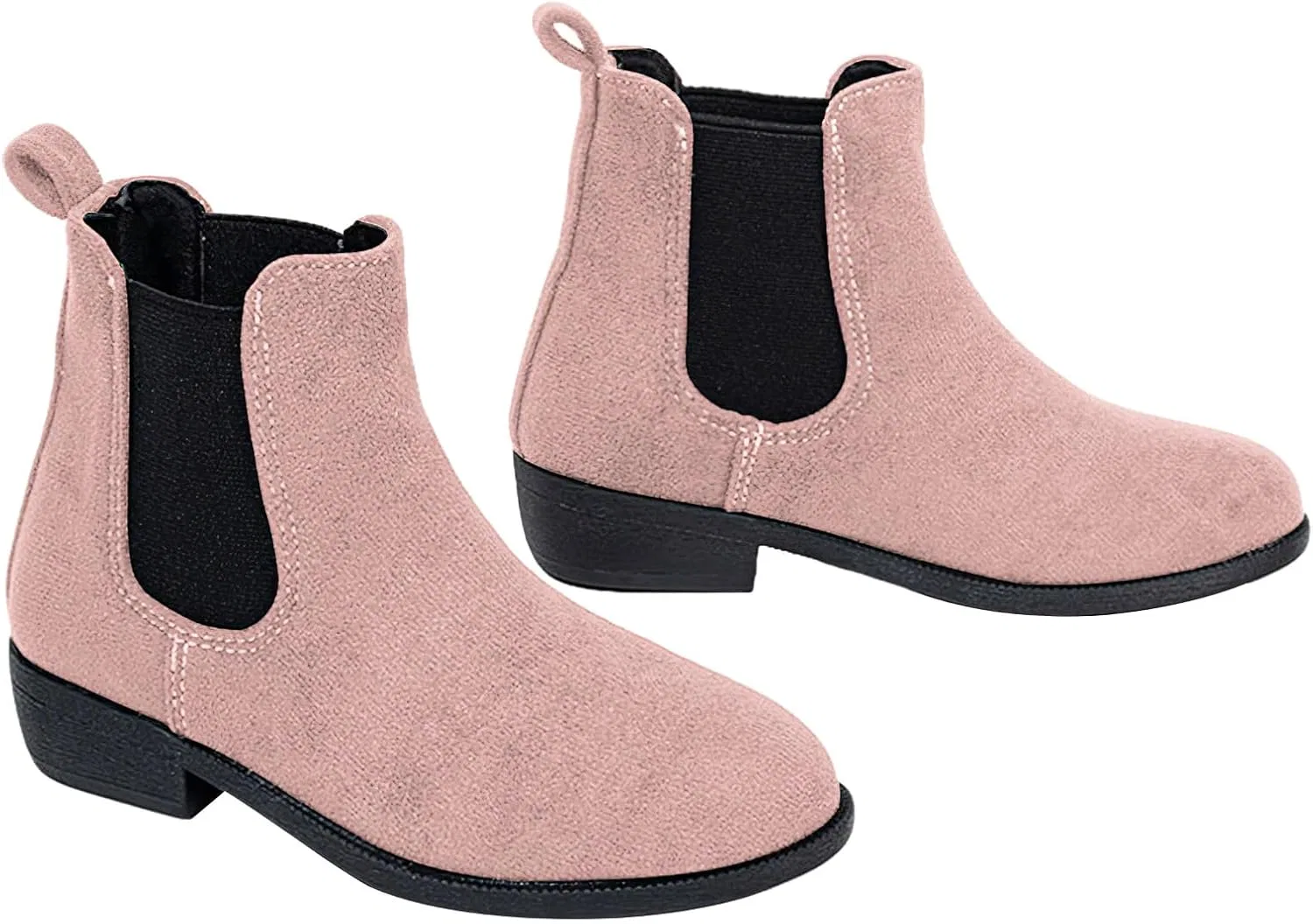 Детские зимние ботинки из искусственной замши на щиколотке rismart, Pink — фото 3