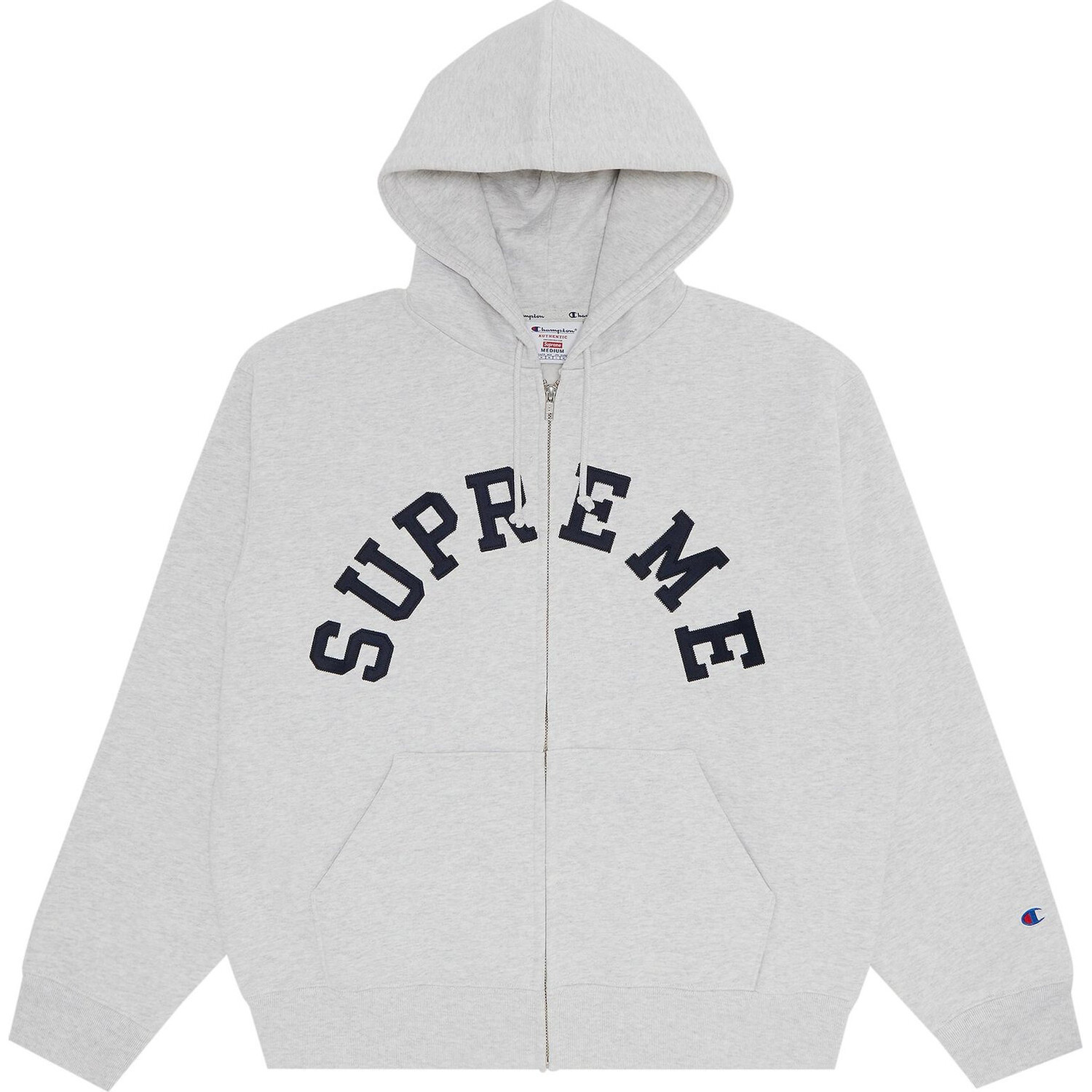 

Толстовка Supreme x Champion Zip Up Hooded, серый