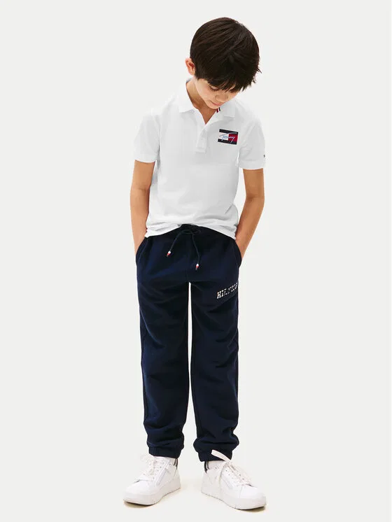 Поло regular fit Script Flag Logo Tommy Hilfiger, белый — фото 2