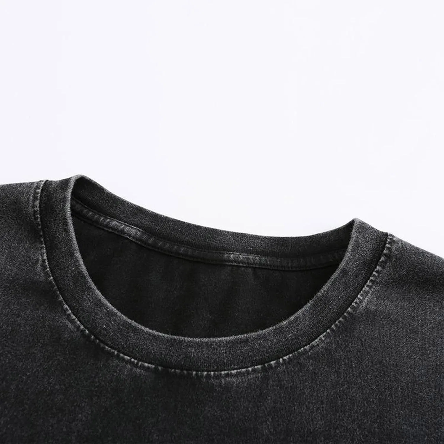 Мужская футболка оверсайз с круглым вырезом Vintage Washed, Black — фото 4