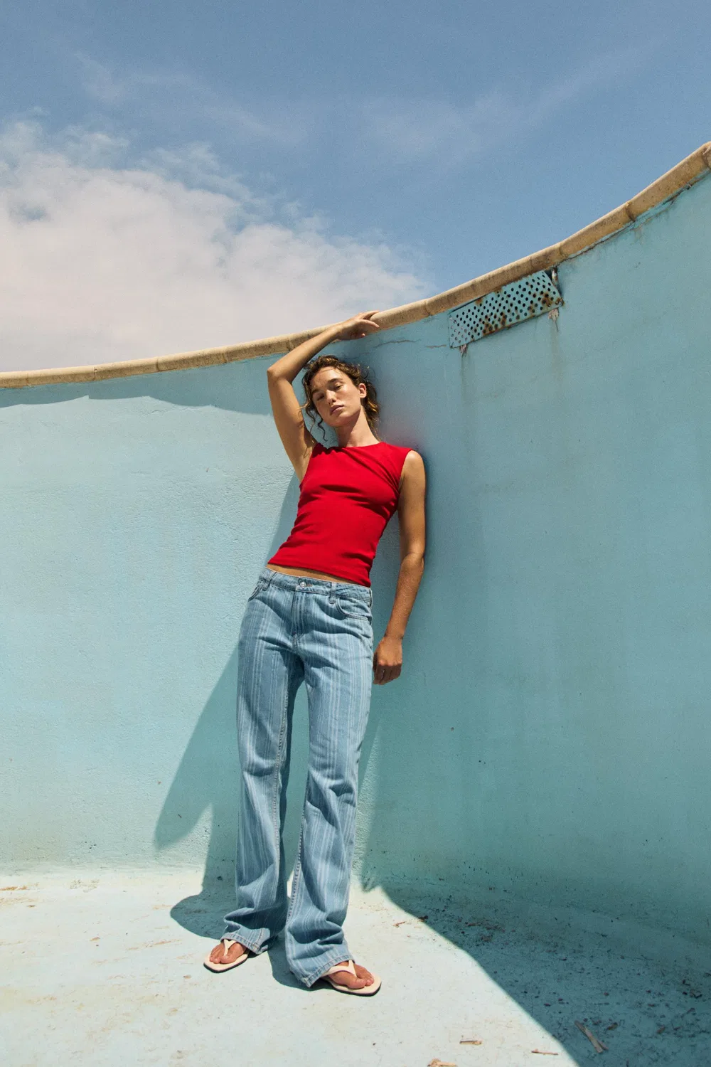 Топ без рукавов ZARA, Red