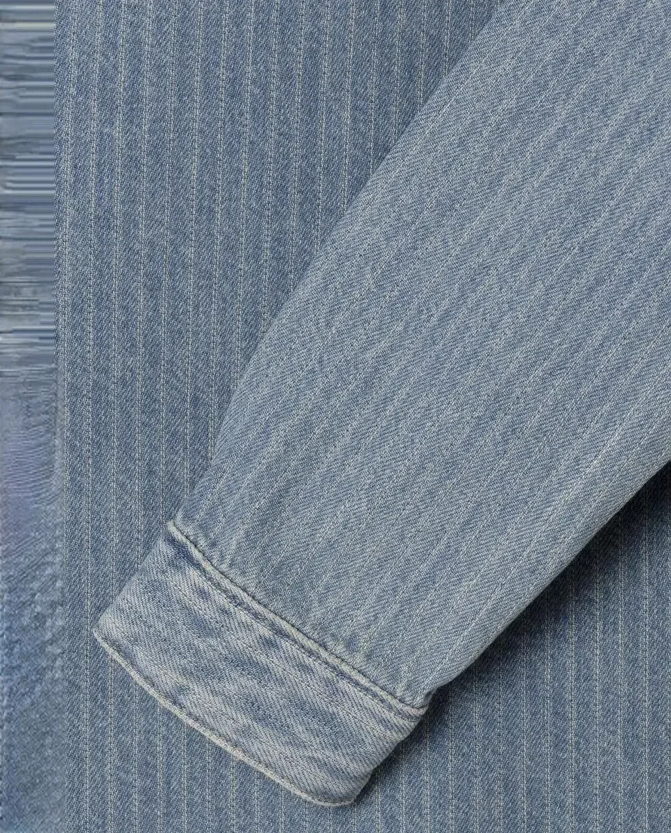 Детская джинсовая куртка в полоску для мальчиков Melbert Pepe Jeans, Azul Claro — фото 4