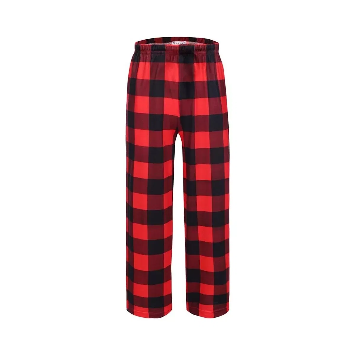 Детские пижамные штаны для мальчиков с длинным рукавом с принтом Ekouaer, Black Red 1