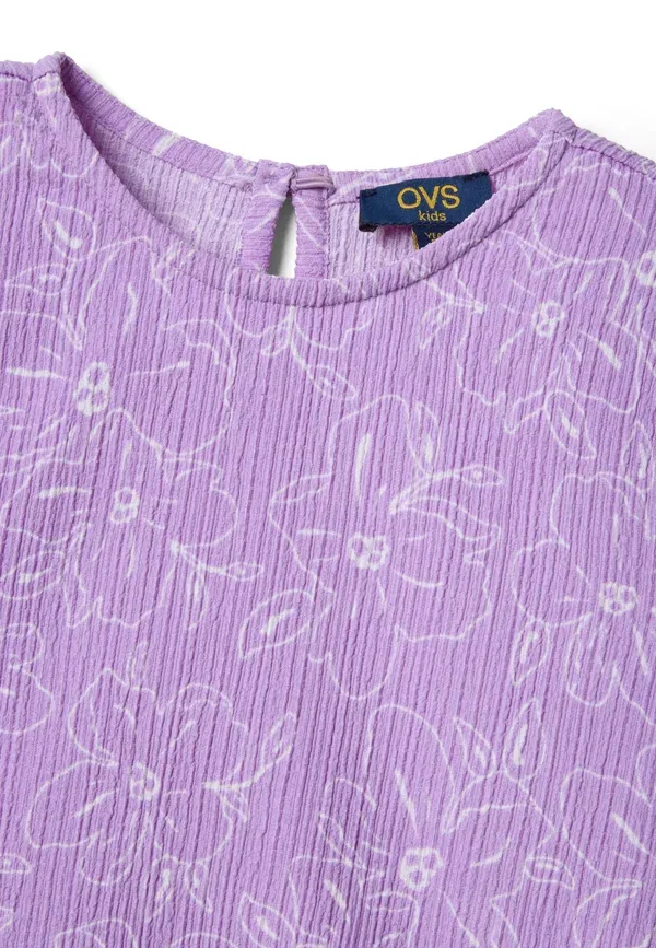Комплект из блузы и брюк с цветочным принтом Set Ovs, Light Purple, светло-фиолетовый — фото 3