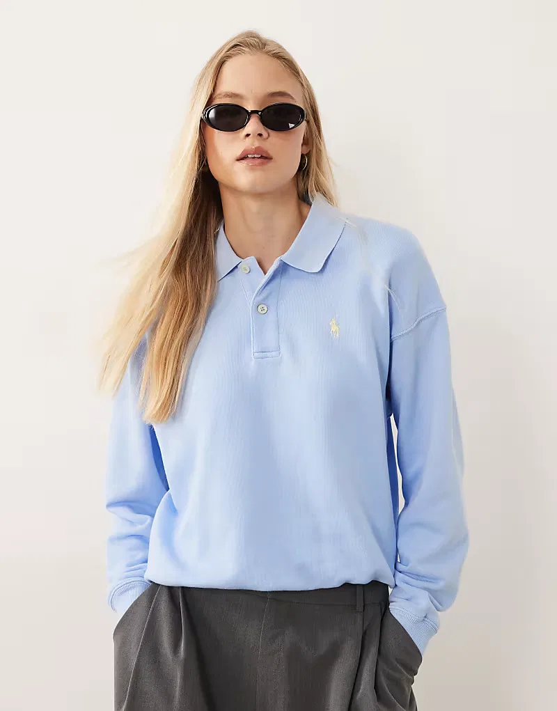 Вязаная толстовка Polo Ralph Lauren нежно-голубой