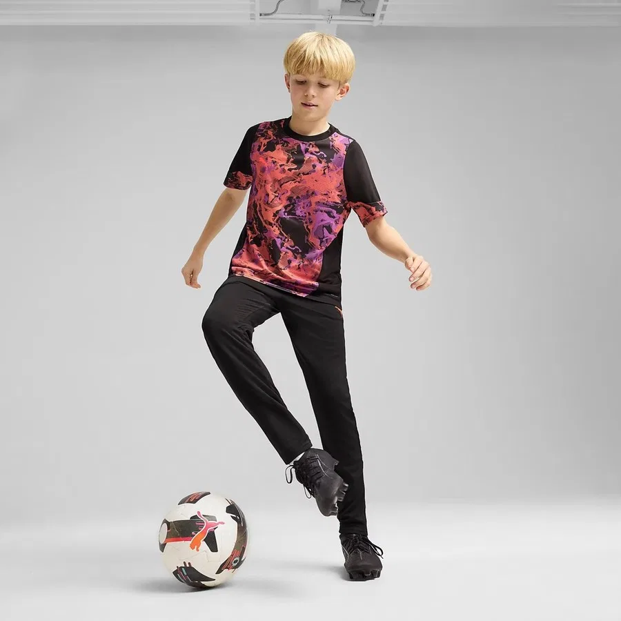 Детские спортивные брюки с принтом Individualcup Football Puma, Черный — фото 3