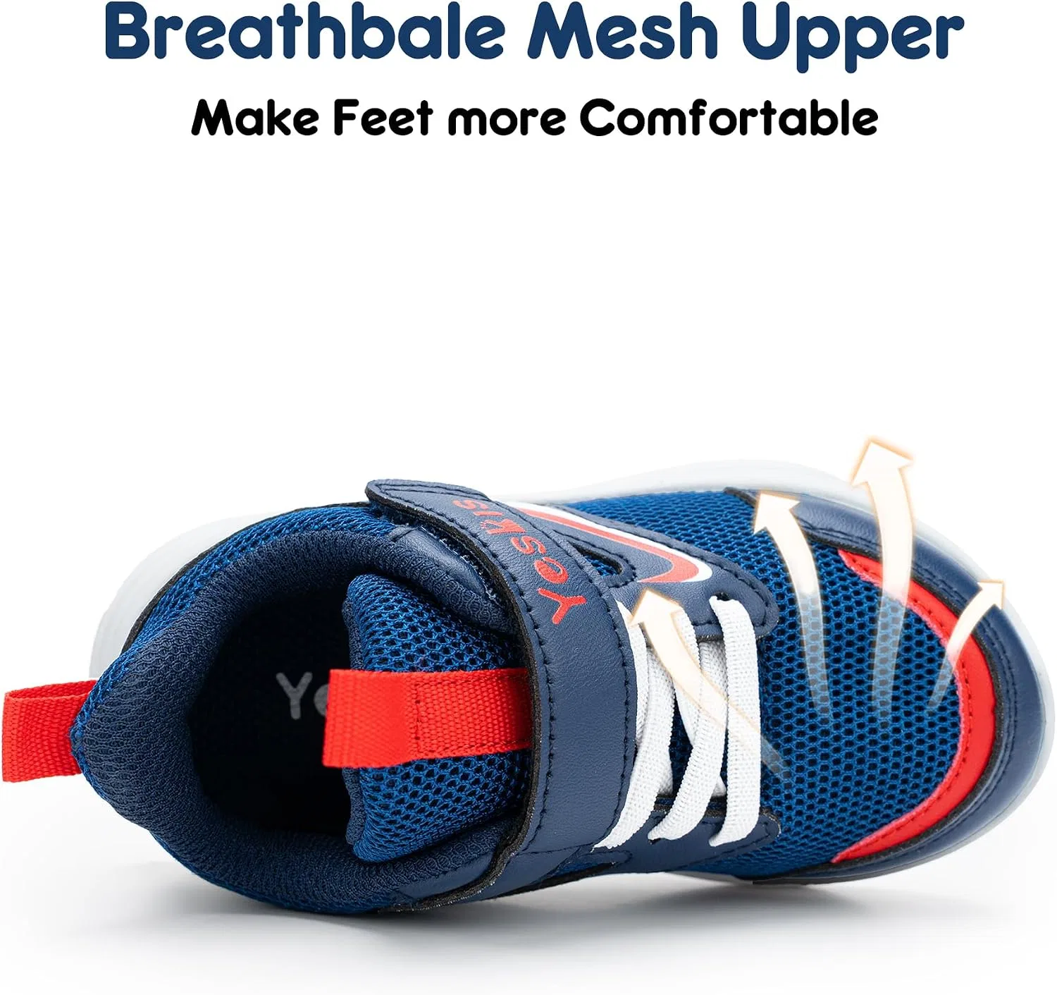 Детские кроссовки для мальчиков и девочек YESKIS, Dark Blue Toddler Shoes — фото 4