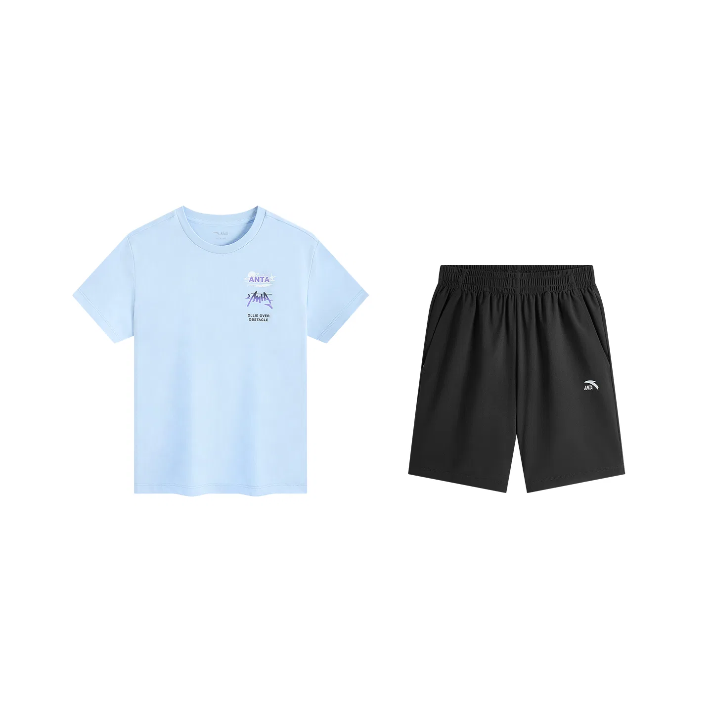 Детский спортивный костюм с воротником-стойкой, влагоотводящий ANTA, Bai Blue Black