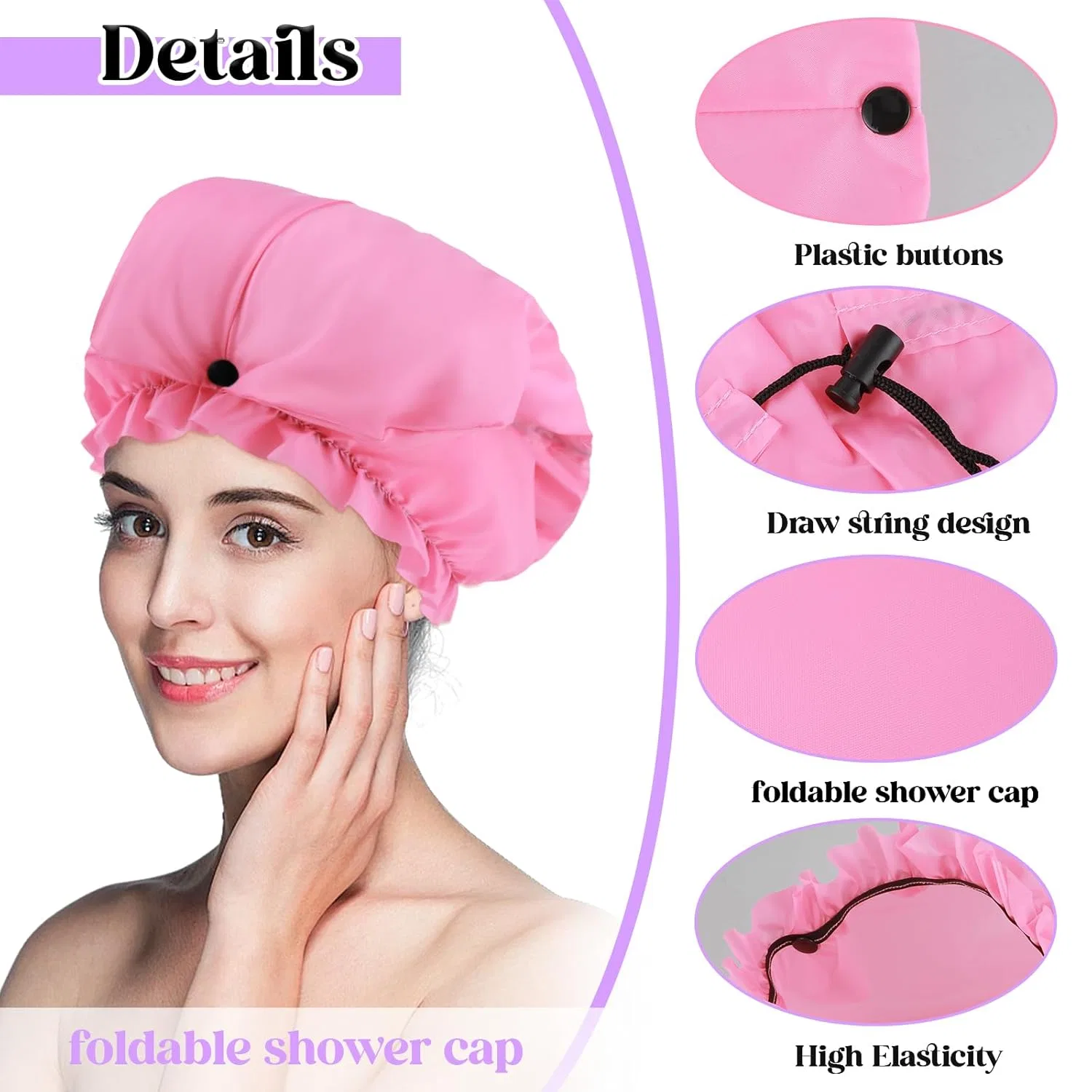 Шапочка для душа большая, Abeillo, 64 см, Pink — фото 3