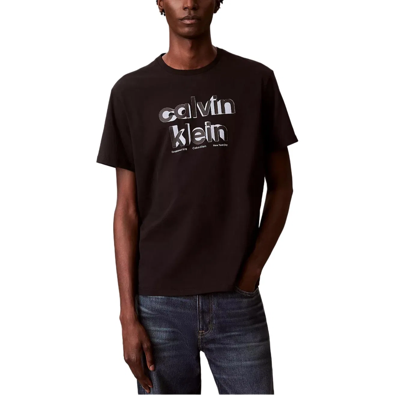 Мужская футболка с круглым вырезом Calvin Klein, Black