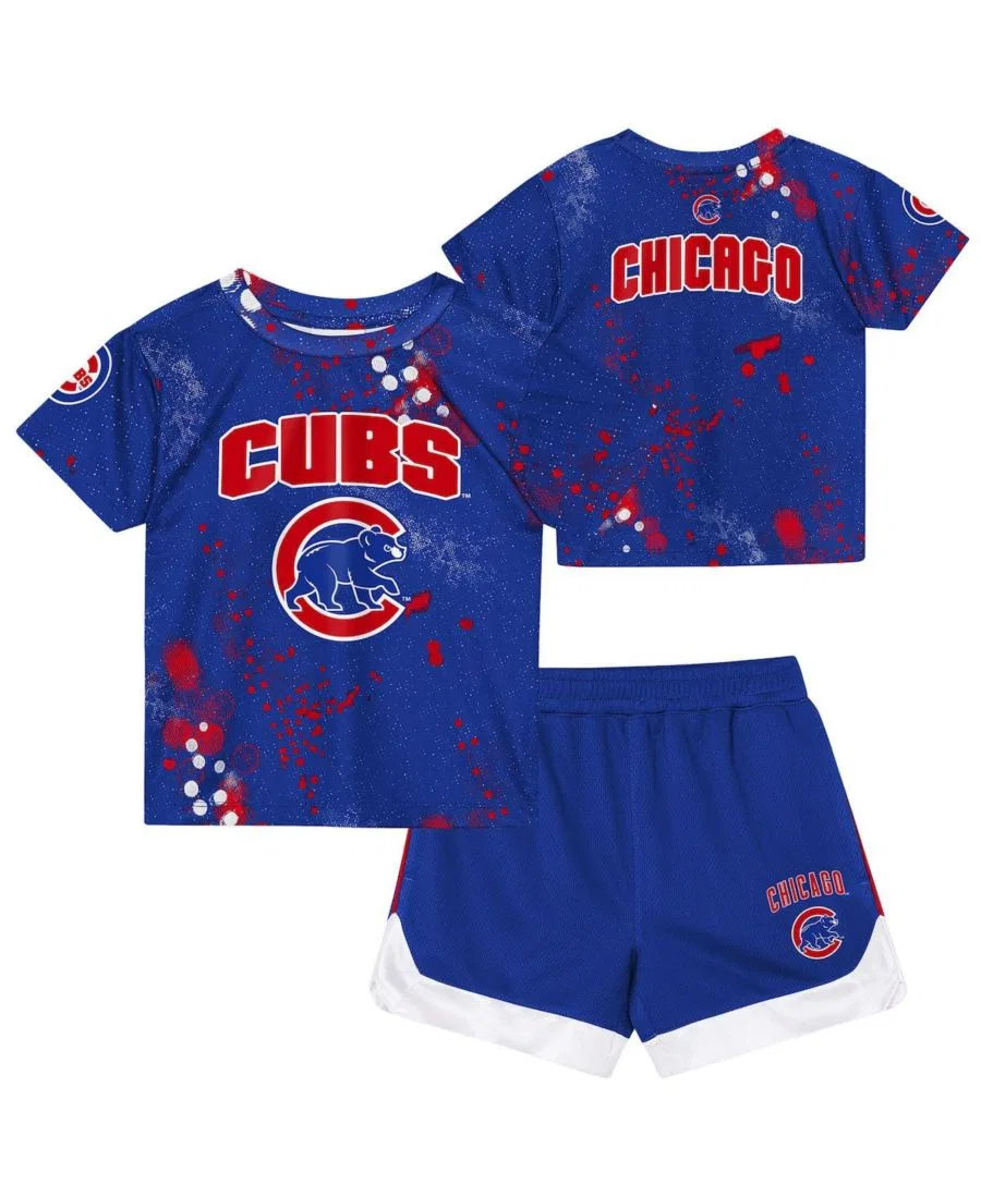 Комплект из футболки и шорт для фанатов Chicago Cubs, с принтом Outerstuff, Royal
