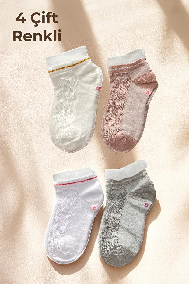 Детские носки для девочек с принтом Tequeen Home Wear, Multicolor — фото 4