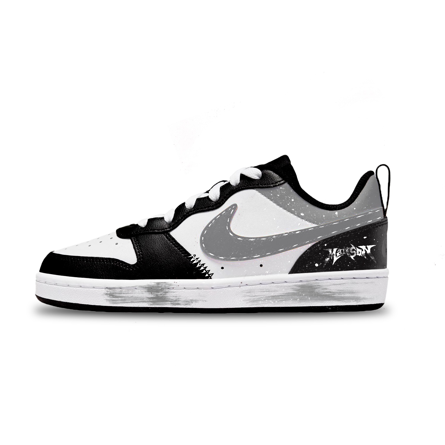 

Court Borough устойчивые к истиранию лоу-топ детские скейтбординг кроссовки unisex Nike, черный белый