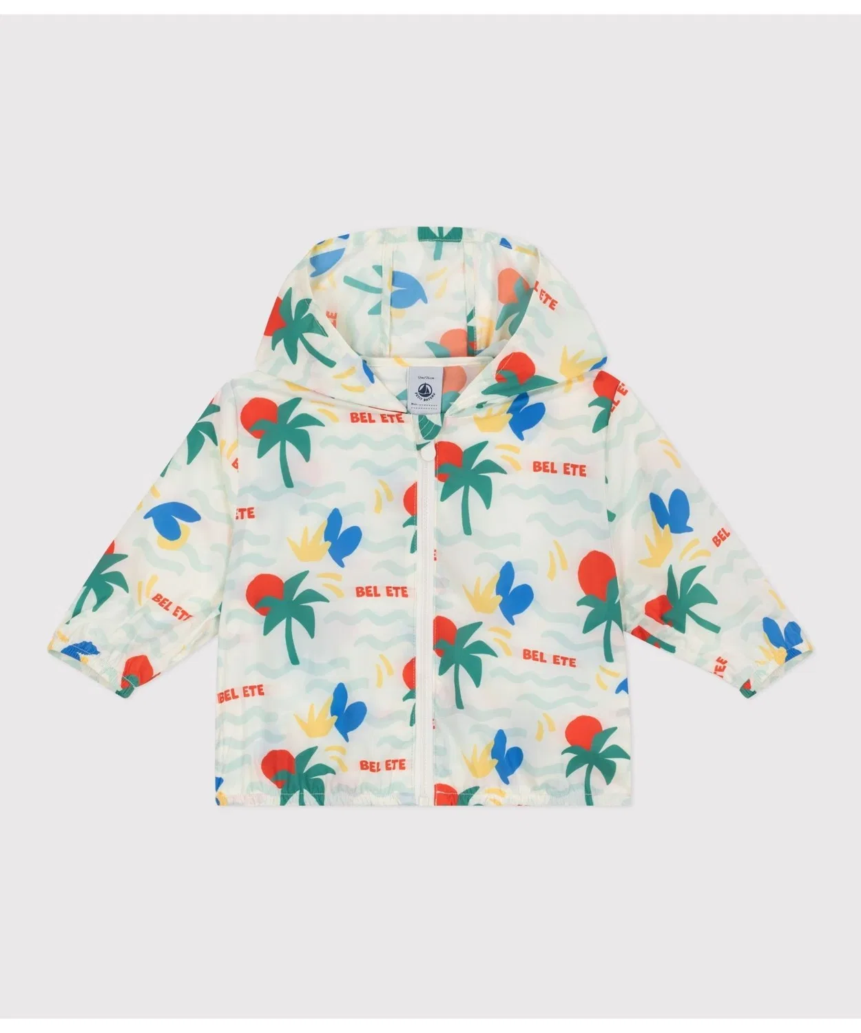 Детская куртка-ветровка с принтом PETIT BATEAU, Белый