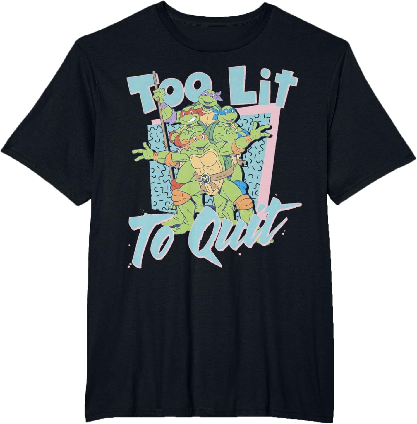

Мужская футболка Teenage Mutant Ninja Turtles Too Lit To Quit, Big and Tall Size, черный
