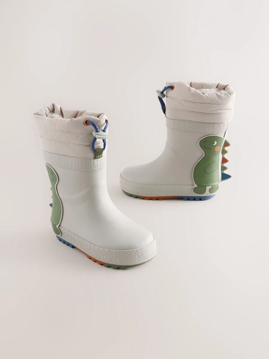 Резиновые сапоги Next 'Cuff Welly' серого цвета — фото 3