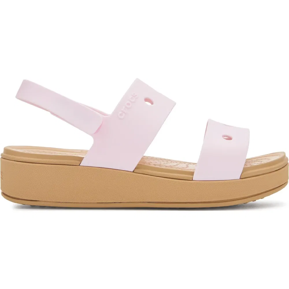 Детские туфли Brooklyn Wedge Crocs, Pink/Cashew — фото 2