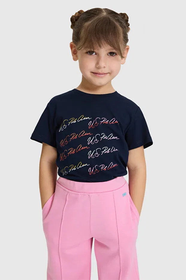 Детская футболка для девочек с коротким рукавом U.S. Polo Assn., Navy Blue