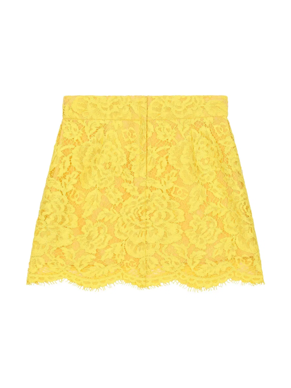 Юбка-колокол из шалевого кружева Dolce & Gabbana, желтый — фото 2