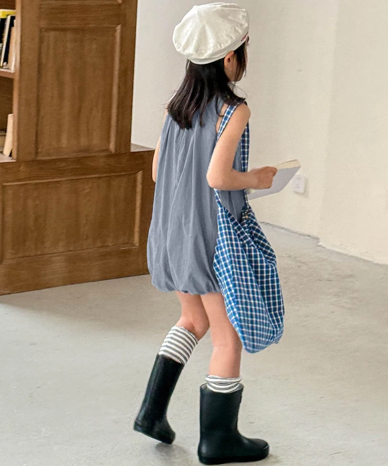 Детский комбинезон с баллон-низом, модель Balloon Romper, aimoha, Navy — фото 2