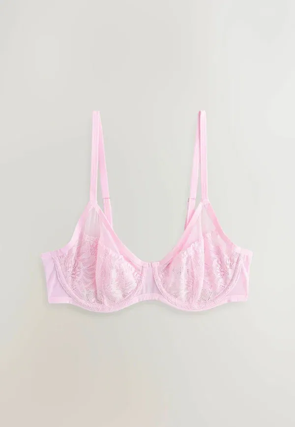 Комплект из 3 бюстгальтеров балконет с кружевом Non pad full cup fit Next, Pink, Green, Cream, зеленый — фото 4