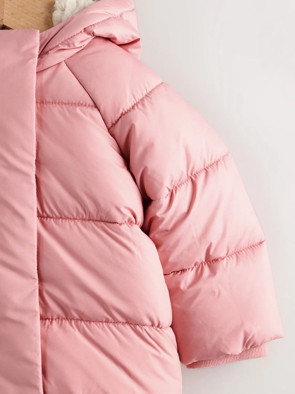 Куртка утепленная с капюшоном, Pink Hooded Baby Padded Jacket Next, розовый — фото 3