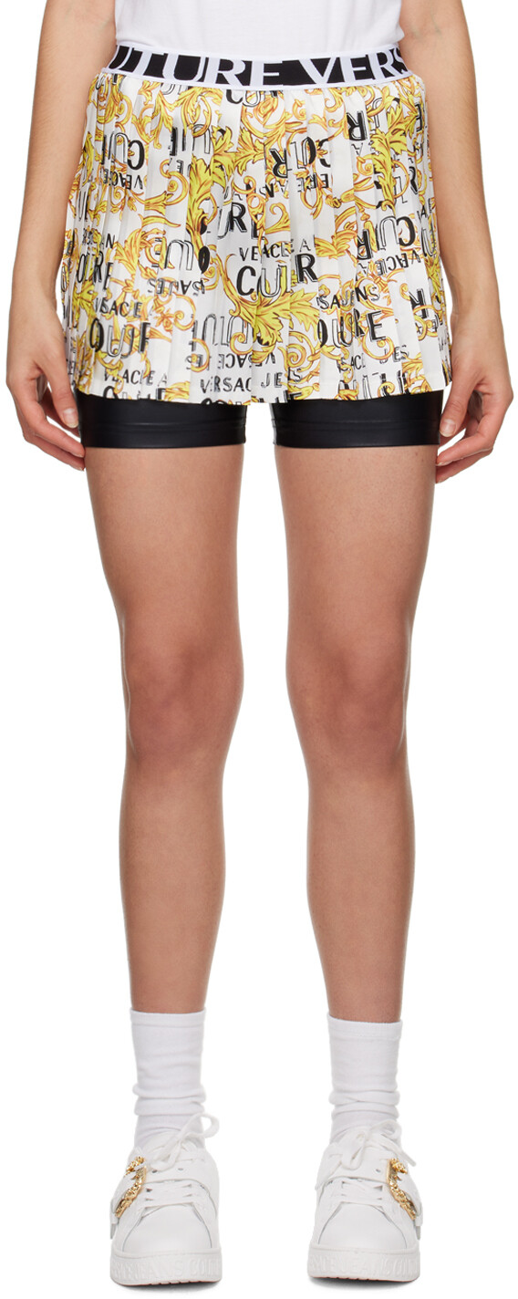 

Белые шорты с принтом Versace Jeans Couture