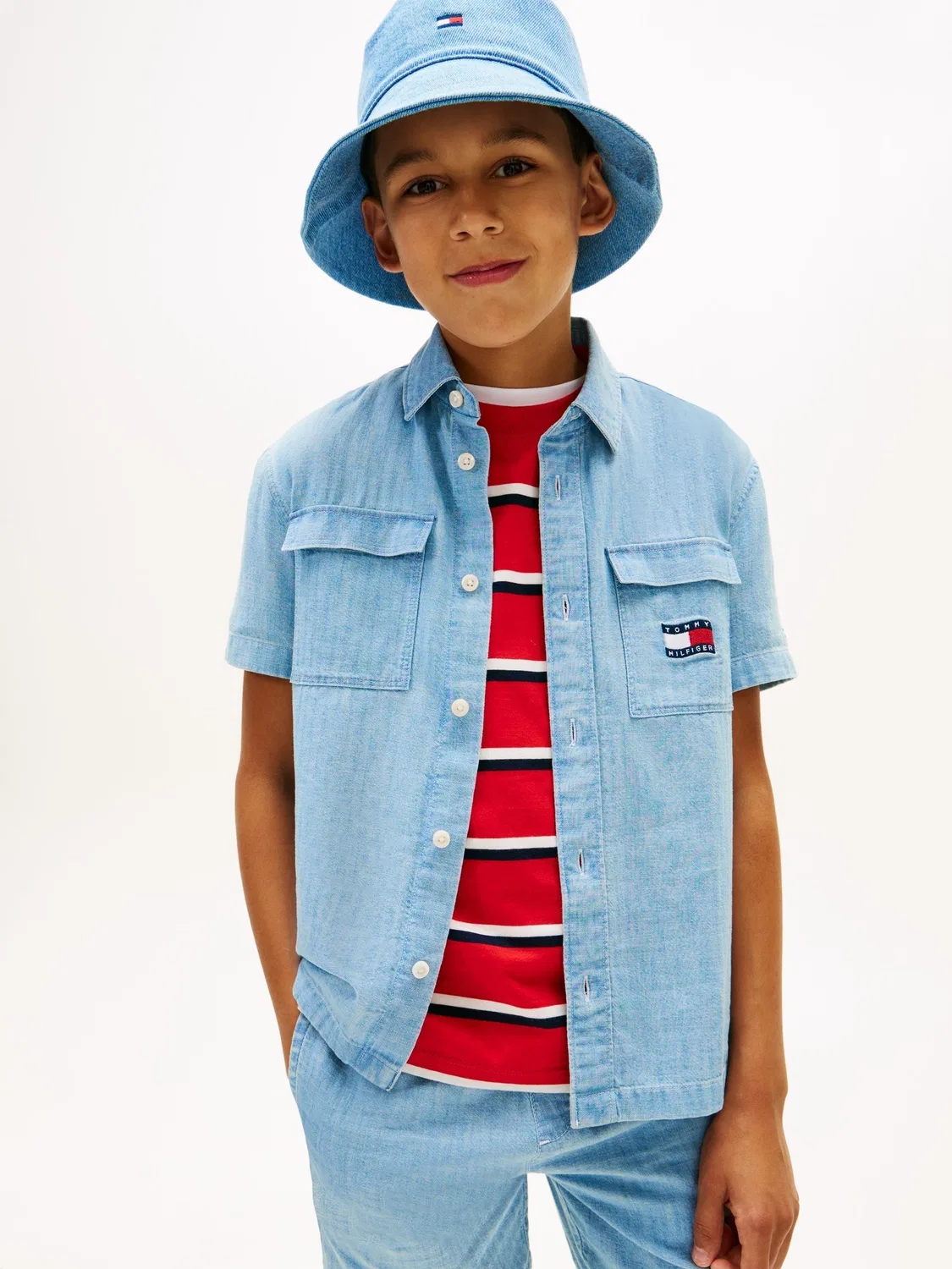Рубашка джинсовая Tommy Hilfiger Wavy Flag, синий