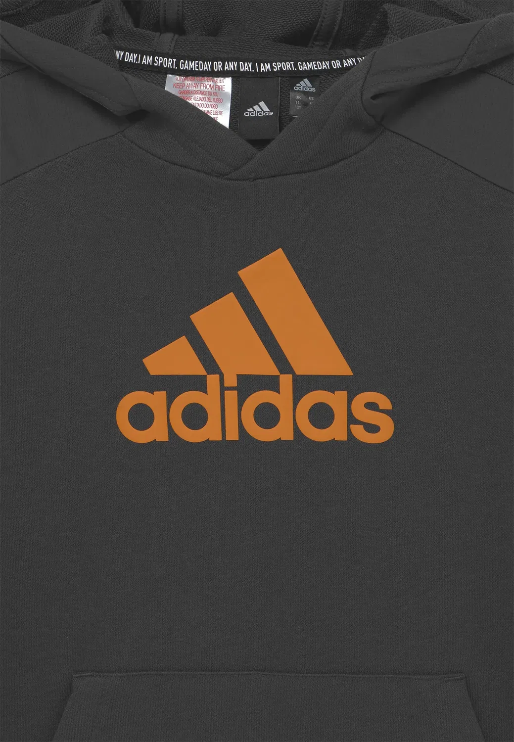 Толстовка с капюшоном Adidas Performance, Carbon/Focus Orange — фото 3