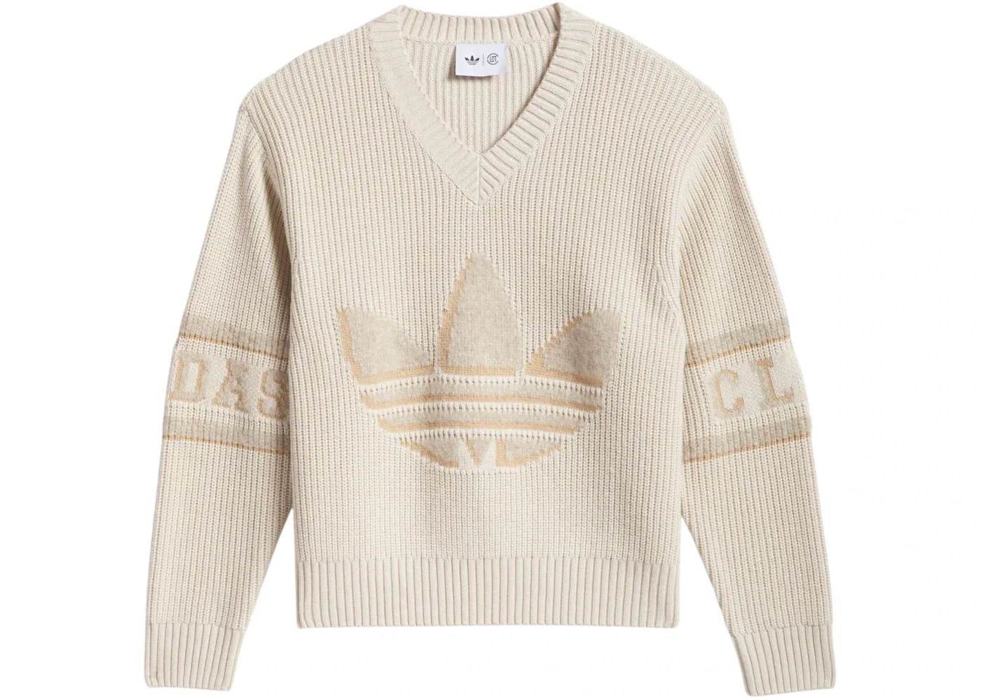 Мужской свитер с вязаным крючком Adidas x CLOT Edison Chen Superstar, Warm Sandstone