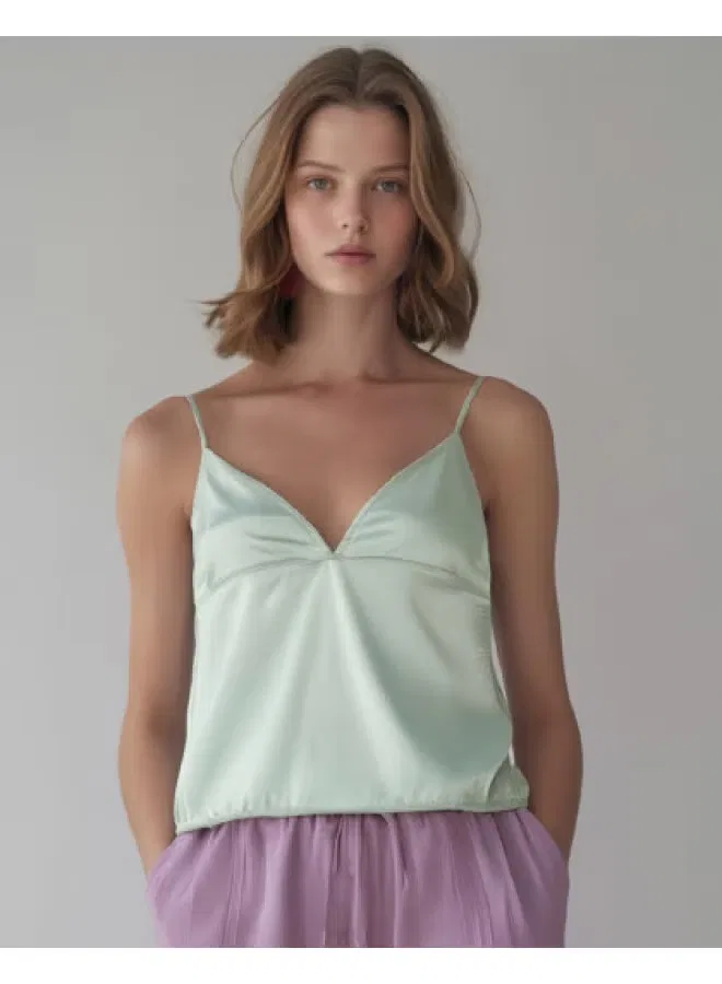 Майка на бретелях Zara, светло-зеленый