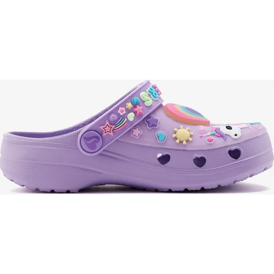 Сандалии с принтом Heart Charmer Miss Girly Skechers, Фиолетовый — фото 3