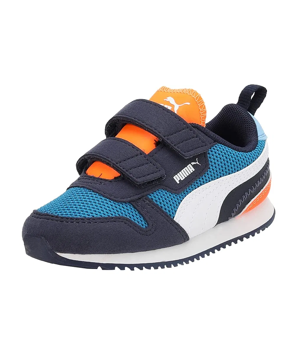 Детские кроссовки для мальчиков с низким профилем PUMA R78 V Inf, Mykonos Blue PUMA White Peacoat