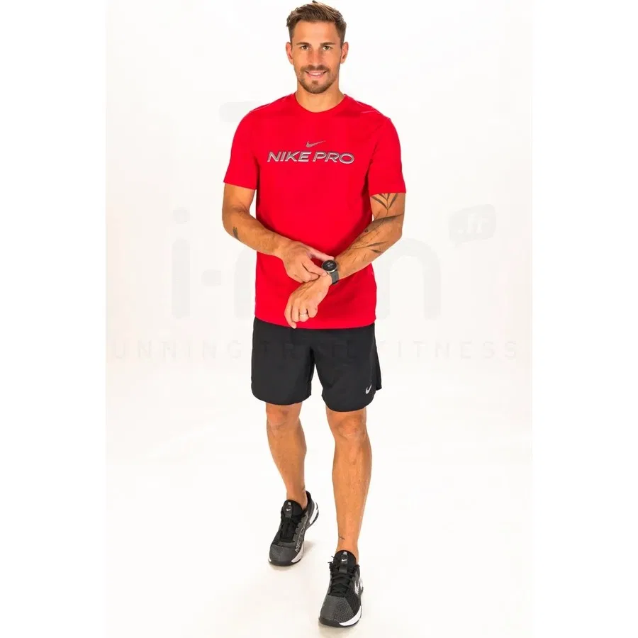 Футболка спортивная с коротким рукавом Nike Pro Dri Fit Training Tee, Красный — фото 4