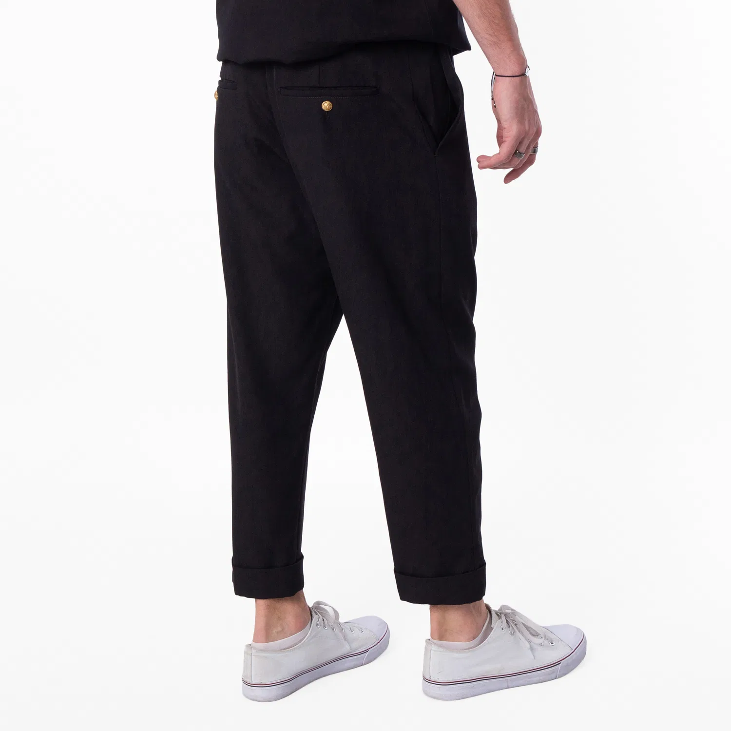 Брюки шерстяные свободного кроя Tailored Slouch Balmain, Noir — фото 3
