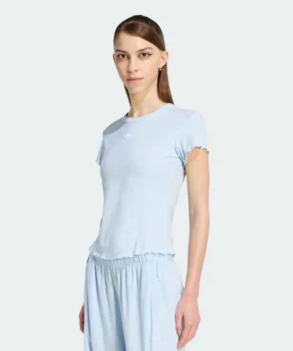 Футболка с фестончатым краем, Essential, Adidas, черный