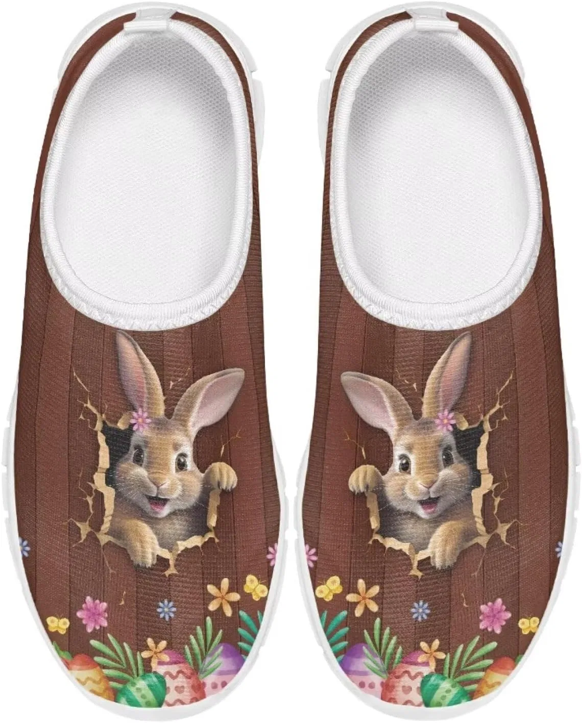Детские слипоны для девочек с принтом кролика Fonplted, Easter Bunny