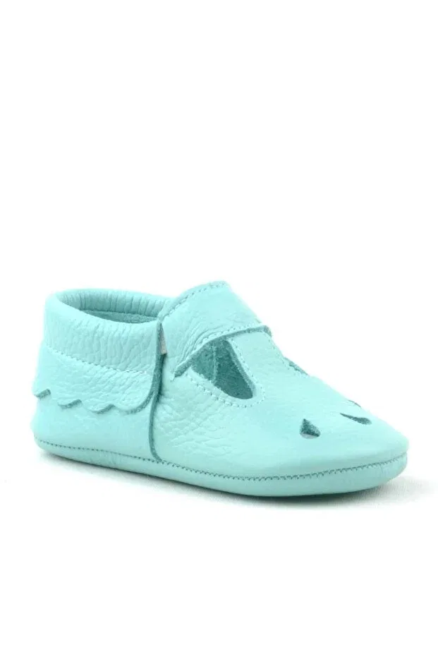 Детские пинетки из натуральной кожи с моделью Bubbles Hapshoe, Green — фото 2
