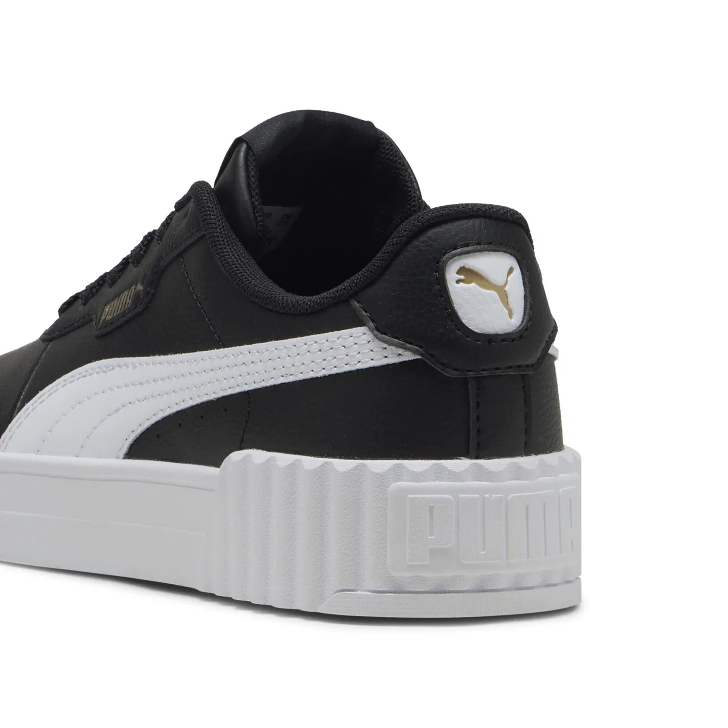 Детские кроссовки для девочек Carina 3.0 Puma, Schwarz Weiss Gold — фото 2