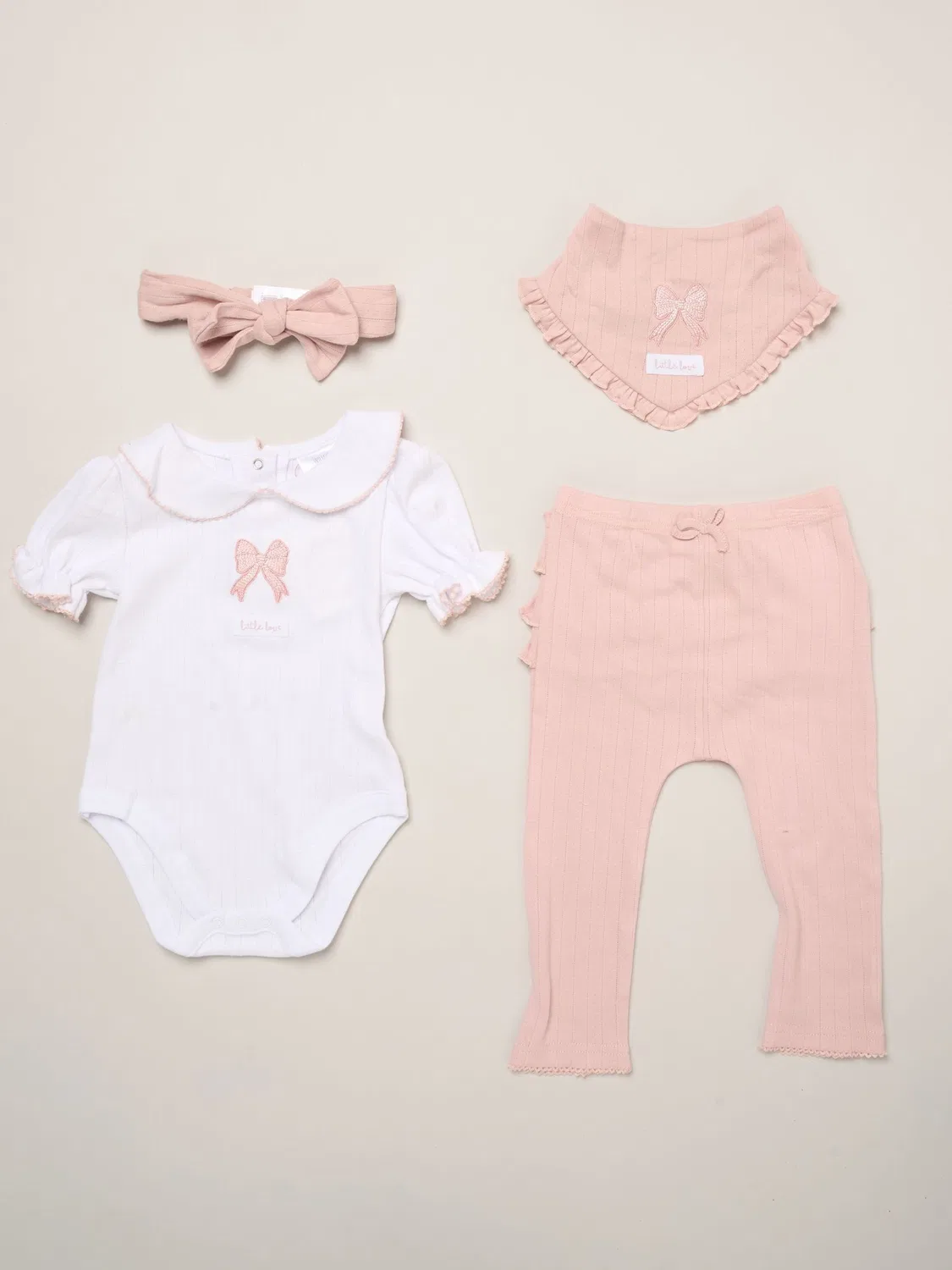 Комплект одежды для новорожденных Rock-A-Bye Baby Boutique, розовый с принтом бантов