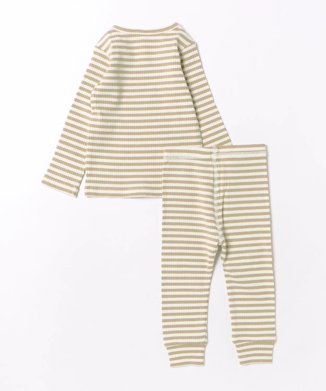 Детский комплект из лонгслива и леггинсов с принтом Latte Stripe ARCHIVER, Beige — фото 2