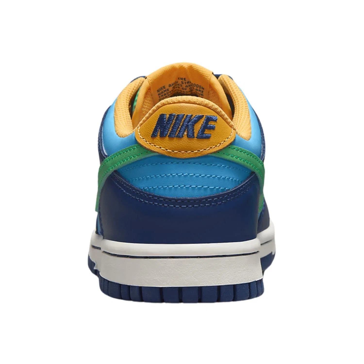 Детские кроссовки для мальчиков с низким верхом Dunk NIKE, Baltic Blue Electric Seaweed Deep Royal Orange Laser — фото 4