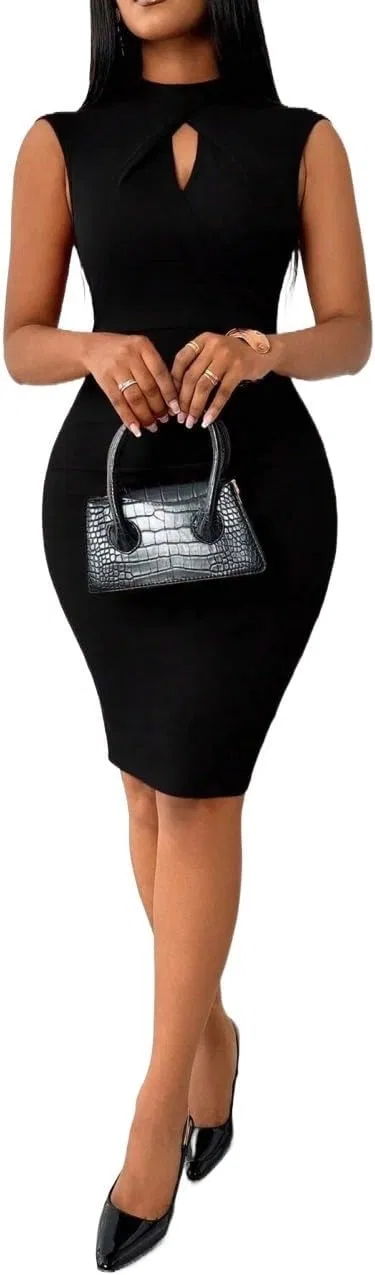 Женское платье миди приталенное Bodycon, Black