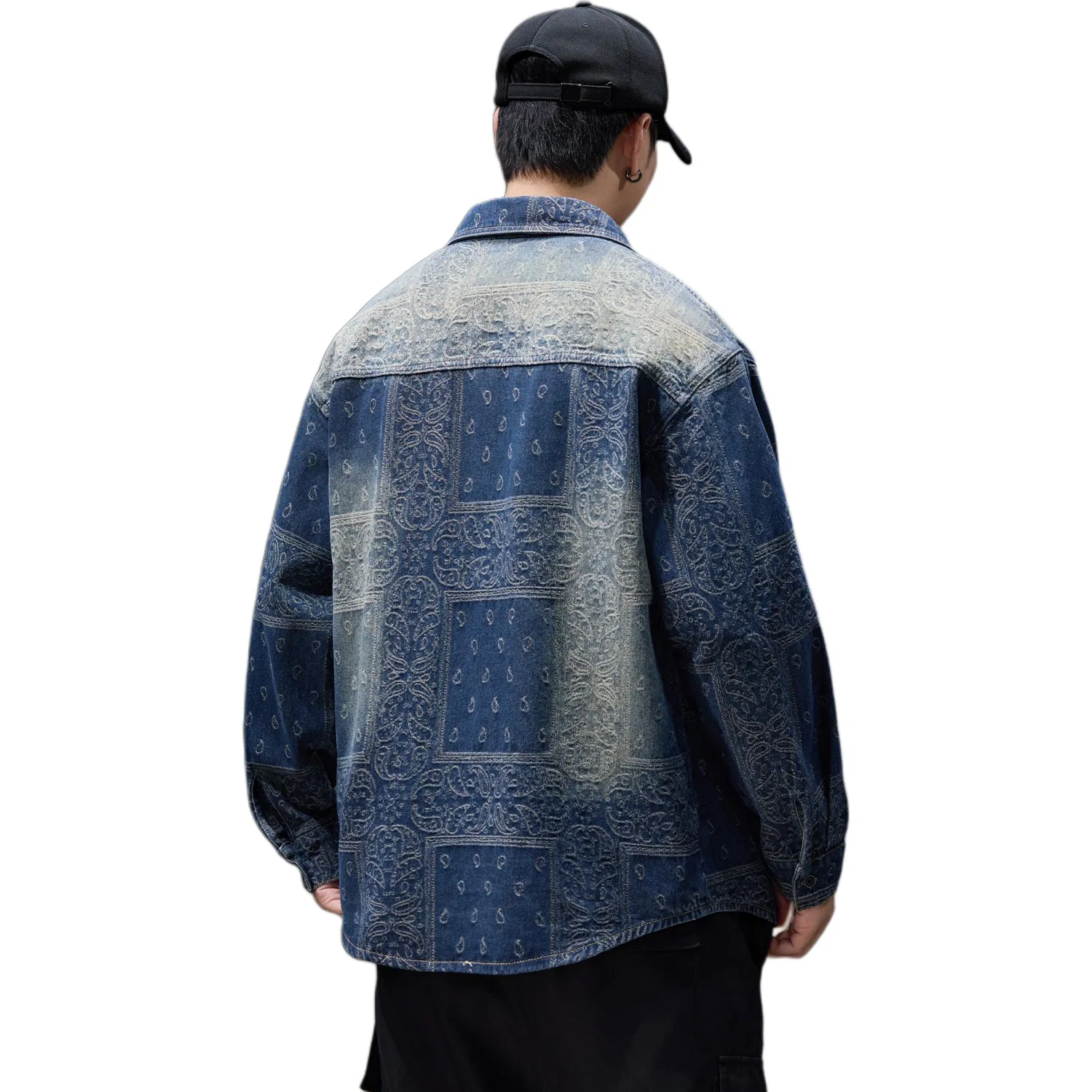 Детская джинсовая куртка с отложным воротником Tonlion, Dark Blue — фото 3