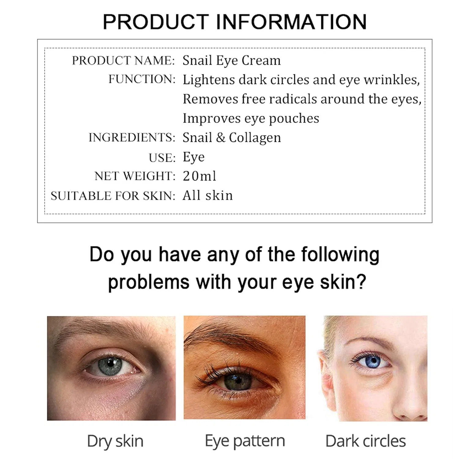 Крем для глаз Anti-Ageing TMISHION 20 ml — фото 3
