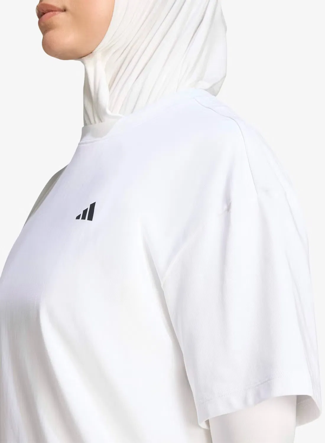Футболка оверсайз с принтом Primelift Adidas, белая — фото 4
