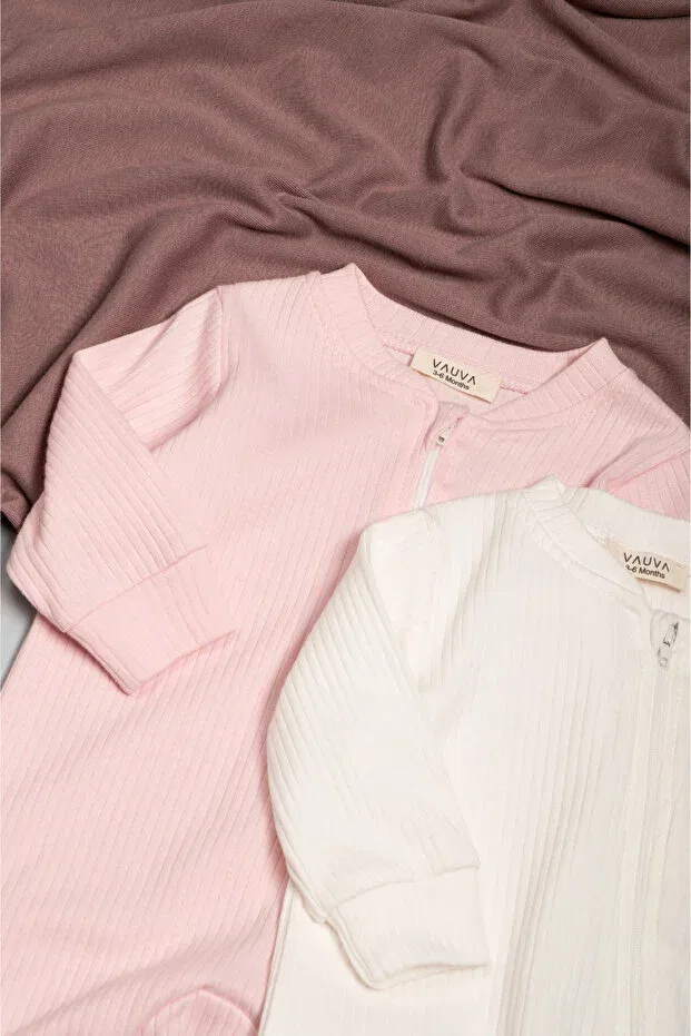 Детский комбинезон для сна с длинным рукавом Basics Vauva, Pink — фото 3