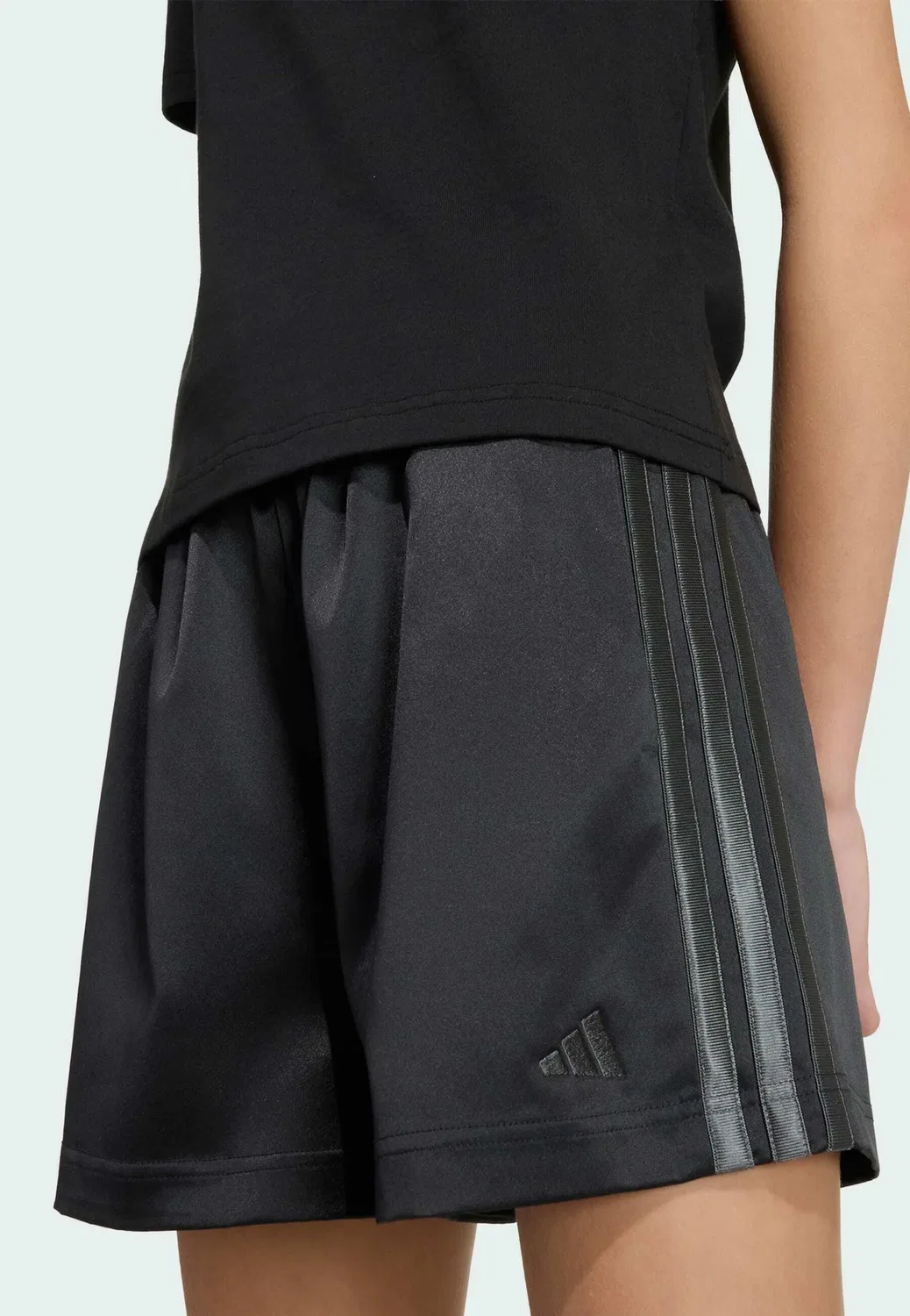 Джг атласные шорты Adidas Sportswear, Black Grey Six — фото 4
